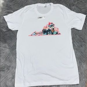 Ladies Floral VA state tee